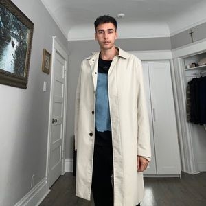 Zara Mens Long Rain Jacket Parka Tan Winter Coat. Inner and outer pockets Medium